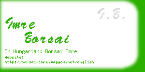 imre borsai business card